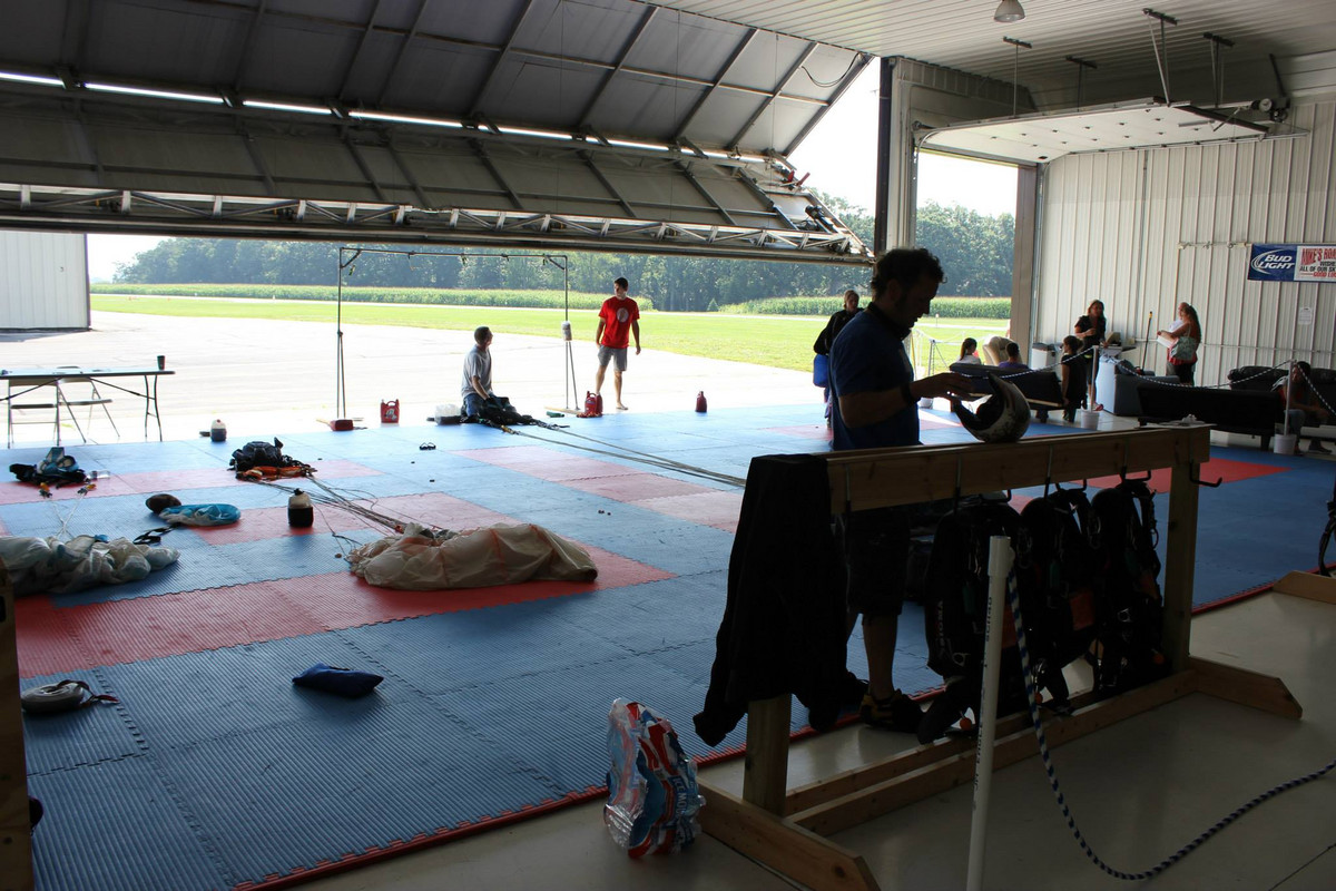 Packing Area at Great Lakes Skydiving