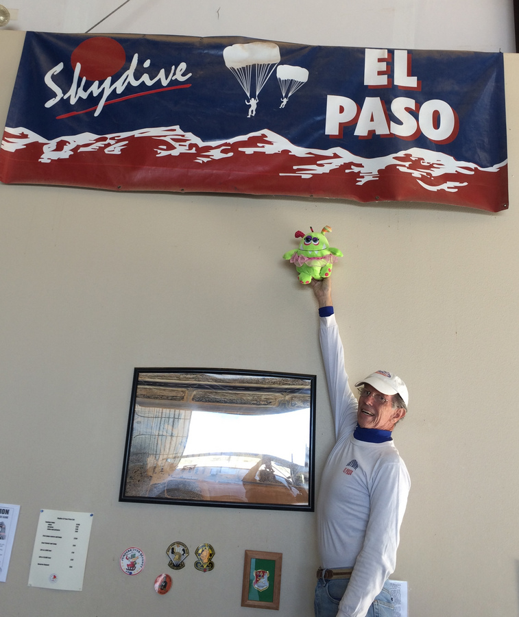 John and Cathy Baits Skydive El Paso sign