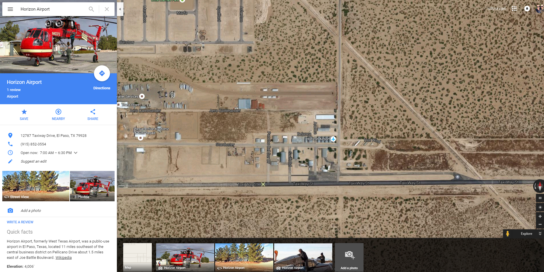 Google Maps - Horizon Airport