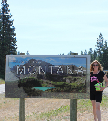 Sarah At Montana Sign
