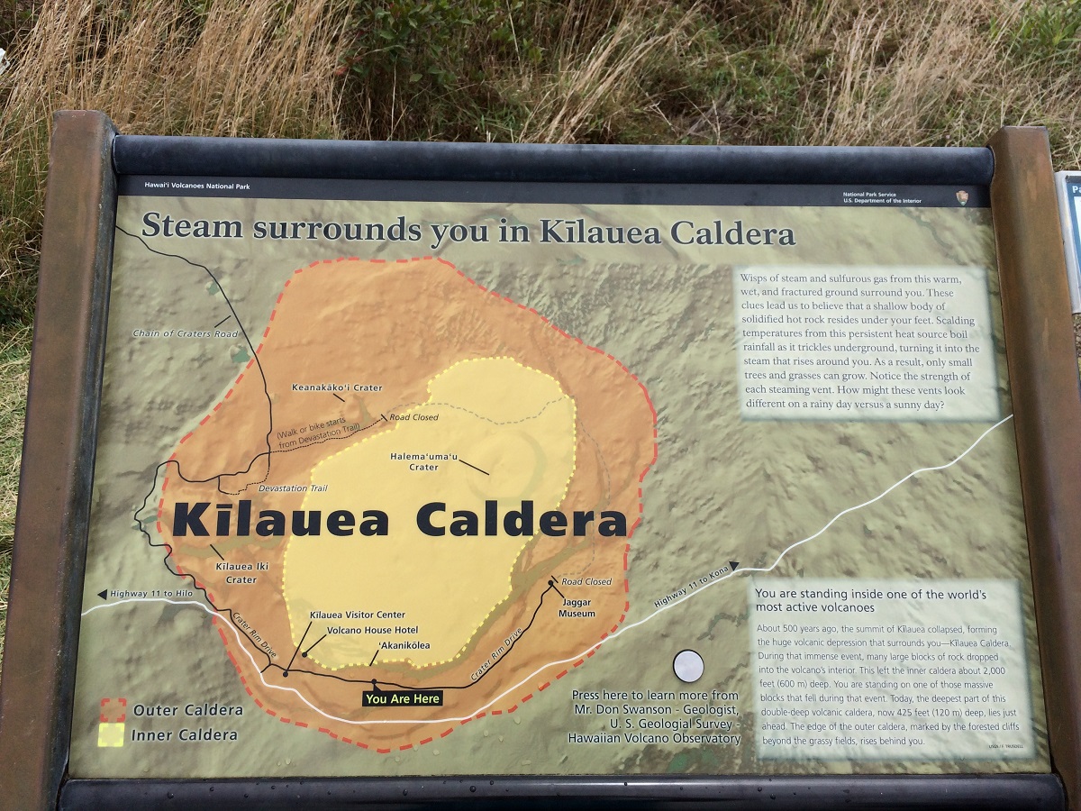 Kilauea Caldera Sign
